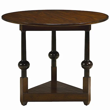 "On the Ball" 3-Leg Side Table with Round Top and Triangular Base